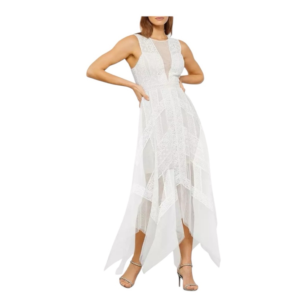 BCBG - Elegant White Lace Dress - Size 2